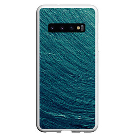 Чехол для Samsung Galaxy S10 с принтом Endless Sea в Курске, Силикон | Область печати: задняя сторона чехла, без боковых панелей | Тематика изображения на принте: background | blue | dark | gradient | green | lines | ocean | paints | ripples | sea | spot | spots | stripes | texture | waves | волны | голубая | градиент | зеленый | краски | линии | море | океан | полосы | пятна | пятно | рябь | текстура | т