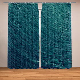 Фотошторы с принтом Endless Sea в Курске, Блэкаут (светозащита 90%) / Габардин (светозащита 40% | 2 полотна шириной по 145 см; Высота 200-300 см; Крепление: шторная лента (на крючки); | Тематика изображения на принте: background | blue | dark | gradient | green | lines | ocean | paints | ripples | sea | spot | spots | stripes | texture | waves | волны | голубая | градиент | зеленый | краски | линии | море | океан | полосы | пятна | пятно | рябь | текстура | т