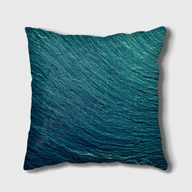 Подушка 3D с принтом Endless Sea в Курске, наволочка – 100% полиэстер, наполнитель – холлофайбер (легкий наполнитель, не вызывает аллергию). | состоит из подушки и наволочки. Наволочка на молнии, легко снимается для стирки | Тематика изображения на принте: background | blue | dark | gradient | green | lines | ocean | paints | ripples | sea | spot | spots | stripes | texture | waves | волны | голубая | градиент | зеленый | краски | линии | море | океан | полосы | пятна | пятно | рябь | текстура | т