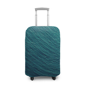 Чехол для чемодана 3D с принтом Endless Sea в Курске, 86% полиэфир, 14% спандекс | двустороннее нанесение принта, прорези для ручек и колес | background | blue | dark | gradient | green | lines | ocean | paints | ripples | sea | spot | spots | stripes | texture | waves | волны | голубая | градиент | зеленый | краски | линии | море | океан | полосы | пятна | пятно | рябь | текстура | т