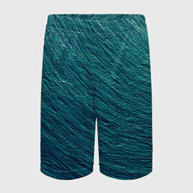 Детские спортивные шорты 3D с принтом Endless Sea в Курске,  100% полиэстер
 | пояс оформлен широкой мягкой резинкой, ткань тянется
 | Тематика изображения на принте: background | blue | dark | gradient | green | lines | ocean | paints | ripples | sea | spot | spots | stripes | texture | waves | волны | голубая | градиент | зеленый | краски | линии | море | океан | полосы | пятна | пятно | рябь | текстура | т