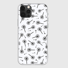 Чехол для iPhone 12 Pro Max с принтом Призрачные одуванчики в Курске, Силикон |  | black and white | casual | dandelion | flowers | fly | minimalism | nature | pattern | spring | summer | весна | девушкам | летающие | лето | минимализм | монохром | одуванчики | паттерн | повседневный | поляна | природа | пух | растения | тексту