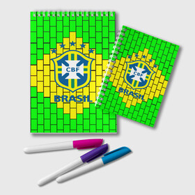 Блокнот с принтом Сборная Бразилии в Курске, 100% бумага | 48 листов, плотность листов — 60 г/м2, плотность картонной обложки — 250 г/м2. Листы скреплены удобной пружинной спиралью. Цвет линий — светло-серый
 | brazil | neymar | бразилия | коутиньо | марсело | неймар | роберто карлос | роналдиньо | роналдо | сборная бразилии | спорт | футбол | чемпионат мира