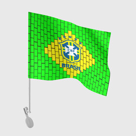 Флаг для автомобиля с принтом Сборная Бразилии в Курске, 100% полиэстер | Размер: 30*21 см | brazil | neymar | бразилия | коутиньо | марсело | неймар | роберто карлос | роналдиньо | роналдо | сборная бразилии | спорт | футбол | чемпионат мира