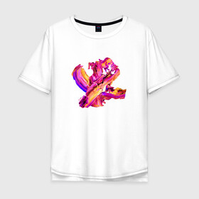 Мужская футболка хлопок Oversize с принтом Краска в Курске, 100% хлопок | свободный крой, круглый ворот, “спинка” длиннее передней части | Тематика изображения на принте: абстракция | краска | мазки | рисунок | цвета