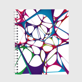 Тетрадь с принтом Нейроны в Курске, 100% бумага | 48 листов, плотность листов — 60 г/м2, плотность картонной обложки — 250 г/м2. Листы скреплены сбоку удобной пружинной спиралью. Уголки страниц и обложки скругленные. Цвет линий — светло-серый
 | абстракция | минимализм | нейронные связи | нейроны | рисунок