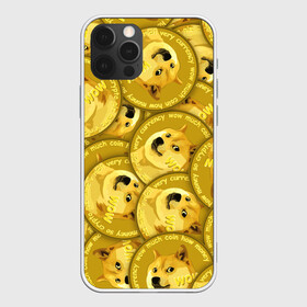 Чехол для iPhone 12 Pro с принтом DOGECOIN / DOGE / ДОГИКОИН в Курске, силикон | область печати: задняя сторона чехла, без боковых панелей | crypto | cryptocurrency | doge | dogecoin | elon mask | pattern. | trading | биржа криптовалют | доги | догикоин | илон маск | криптовалюта | мем | трейдинг | узор