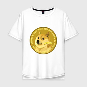 Мужская футболка хлопок Oversize с принтом DOGECOIN / DOGE / ДОГИКОИН в Курске, 100% хлопок | свободный крой, круглый ворот, “спинка” длиннее передней части | Тематика изображения на принте: crypto | cryptocurrency | doge | dogecoin | elon mask | trading | биржа криптовалют | доги | догикоин | илон маск | криптовалюта | мем | трейдинг.