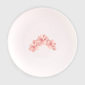 Тарелка 3D с принтом Розовые цветы вишни в Курске, фарфор | диаметр - 210 мм
диаметр для нанесения принта - 120 мм | tegunvteg | арт | вектор | весна | ветка | женственно | нежно | природа | рисунок | сакура | цветение | цветочки | цветущая вишня | цветы