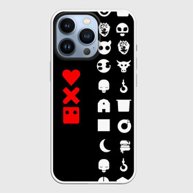 Чехол для iPhone 13 Pro с принтом Любовь, смерть и роботы в Курске,  |  | love death robots | netflix | анимационные | знаки | иконки | кибер | крест | логотипы сериалов | нетфликс | роботы | сердце | сериалы | символы | черепа | черно белый