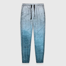 Мужские брюки 3D с принтом Blue Glass в Курске, 100% полиэстер | манжеты по низу, эластичный пояс регулируется шнурком, по бокам два кармана без застежек, внутренняя часть кармана из мелкой сетки | Тематика изображения на принте: background | blue | cracks | dark | gradient | ice | lines | ocean | paints | scratches | sea | texture | голубая | градиент | краски | лед | линии | море | океан | полосы | пятна | стекло | текстура | темная | трещины | тьма | фон | цар