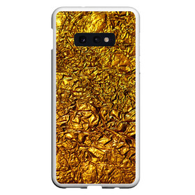 Чехол для Samsung S10E с принтом Сусальное золото в Курске, Силикон | Область печати: задняя сторона чехла, без боковых панелей | Тематика изображения на принте: gold | золото | золотой | мятая | сусальное | фольга