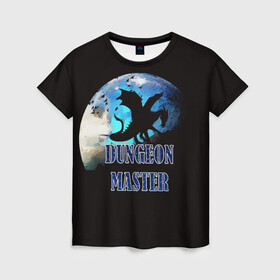 Женская футболка 3D с принтом Dungeon Master в Курске, 100% полиэфир ( синтетическое хлопкоподобное полотно) | прямой крой, круглый вырез горловины, длина до линии бедер | d20 | dd | dnd | dungeon master | dungeons and dragons | мастер подземелий