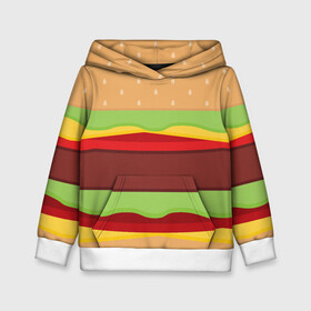 Детская толстовка 3D с принтом Бутерброд в Курске, 100% полиэстер | двухслойный капюшон со шнурком для регулировки, мягкие манжеты на рукавах и по низу толстовки, спереди карман-кенгуру с мягким внутренним слоем | background | burger | fast food | food | hamburger | sandwich | texture | будет | бургер | бутерброд | гамбургер | еда | текстура | фастфуд | фон