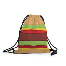 Рюкзак-мешок 3D с принтом Бутерброд в Курске, 100% полиэстер | плотность ткани — 200 г/м2, размер — 35 х 45 см; лямки — толстые шнурки, застежка на шнуровке, без карманов и подкладки | background | burger | fast food | food | hamburger | sandwich | texture | будет | бургер | бутерброд | гамбургер | еда | текстура | фастфуд | фон