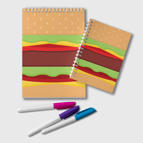Блокнот с принтом Бутерброд в Курске, 100% бумага | 48 листов, плотность листов — 60 г/м2, плотность картонной обложки — 250 г/м2. Листы скреплены удобной пружинной спиралью. Цвет линий — светло-серый
 | Тематика изображения на принте: background | burger | fast food | food | hamburger | sandwich | texture | будет | бургер | бутерброд | гамбургер | еда | текстура | фастфуд | фон