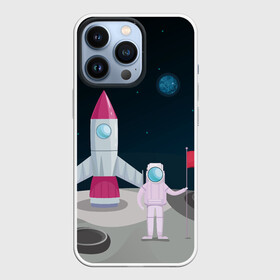 Чехол для iPhone 13 Pro с принтом Астронавт покоряет космос в Курске,  |  | astronaut | moon | planets | rocket | shuttle | space | stars | звёзды | космонавт | космос | луна | планеты | ракета | шаттл