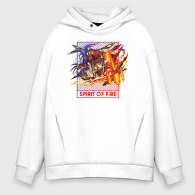 Мужское худи Oversize хлопок с принтом Spirit of fire в Курске, френч-терри — 70% хлопок, 30% полиэстер. Мягкий теплый начес внутри —100% хлопок | боковые карманы, эластичные манжеты и нижняя кромка, капюшон на магнитной кнопке | Тематика изображения на принте: anna | asakura | asakura anna | asakura hao | asakura yoh | hao | ren | shaman | shaman king | soulб | yoh | аниме | анна | дух | духи | йо | рен | хао | шаман | шаман кинг | шаманы