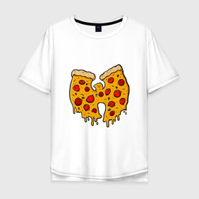 Мужская футболка хлопок Oversize с принтом Wu-Tang Pizza в Курске, 100% хлопок | свободный крой, круглый ворот, “спинка” длиннее передней части | black | hiphop | method man | music | new york | nyc | odb | old school | pizza | rap | rza | wu tang clan | wutang | ву тэнг | граффити | микрофон | музыка | нью йорк | пицца | рэп | рэпер | хипхоп