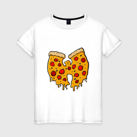Женская футболка хлопок с принтом Wu-Tang Pizza в Курске, 100% хлопок | прямой крой, круглый вырез горловины, длина до линии бедер, слегка спущенное плечо | black | hiphop | method man | music | new york | nyc | odb | old school | pizza | rap | rza | wu tang clan | wutang | ву тэнг | граффити | микрофон | музыка | нью йорк | пицца | рэп | рэпер | хипхоп