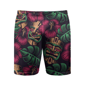 Мужские шорты спортивные с принтом Тропический в Курске,  |  | beach | mask | palm | sea | summer | tropical | волны | жара | летние | лето | маска | море | пальмы | пляж | тропический