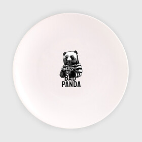 Тарелка 3D с принтом Плохая панда в Курске, фарфор | диаметр - 210 мм
диаметр для нанесения принта - 120 мм | bad | panda | заключенный | медведь | наручники | панда