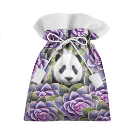 Подарочный 3D мешок с принтом Панда среди цветов в Курске, 100% полиэстер | Размер: 29*39 см | flower | flowers | panda | панда | цветы