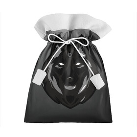 Подарочный 3D мешок с принтом Демон волк в Курске, 100% полиэстер | Размер: 29*39 см | Тематика изображения на принте: волк | зверь | серый | тьма | хищник | чёрный