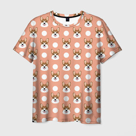Мужская футболка 3D с принтом Звери | Корги в Курске, 100% полиэфир | прямой крой, круглый вырез горловины, длина до линии бедер | голубая | корги | косточки | пес | псина | собаки | собачки | щенки