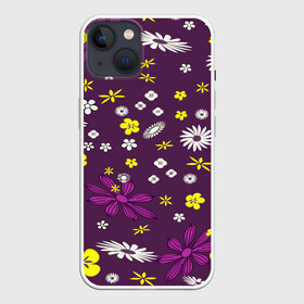 Чехол для iPhone 13 с принтом Цвета цветов дизайн в Курске,  |  | Тематика изображения на принте: colorful | colors | design | floral | flowers | дизайн | красочные | цвета | цветочный | цветы