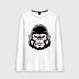 Мужской лонгслив хлопок с принтом Bad Monkey в Курске, 100% хлопок |  | animal | beast | gorilla | monkey | горилла | животные | зверь | конг | обезьяна | природа | хищник