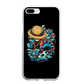 Чехол для iPhone 7Plus/8 Plus матовый с принтом One Piece. Retro Style в Курске, Силикон | Область печати: задняя сторона чехла, без боковых панелей | d | one | piece | белоус | боа | брук | ван | гарп | гоинг | д | дозор | зоро | кид | ло | луффи | мерри | михоук | монки | нами | пис | робин | ророноа | сабо | санджи | санни | саузенд | соломенная | тич | трафальгар