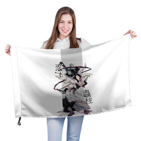 Флаг 3D с принтом Шинобу и Мицури Kimetsu no Yaiba в Курске, 100% полиэстер | плотность ткани — 95 г/м2, размер — 67 х 109 см. Принт наносится с одной стороны | demon slayer | kamado | kimetsu no yaiba | nezuko | tanjiro | аниме | гию томиока | зеницу агацума | иноске хашибира | камадо | клинок | корзинная девочка | музан кибуцуджи | незуко | рассекающий демонов | танджиро | ш
