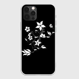 Чехол для iPhone 12 Pro с принтом Цвета цветов черное в Курске, силикон | область печати: задняя сторона чехла, без боковых панелей | black | colors | flowers | grape | plant | виноград | растение | цвета | цветов | черное