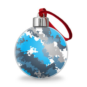 Ёлочный шар с принтом Камуфляж (ледяной) в Курске, Пластик | Диаметр: 77 мм | камуфляж | ледяной | милитари | мороз | синий | холод