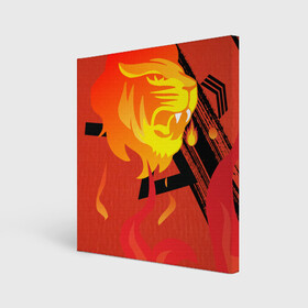 Холст квадратный с принтом Огненный лев в Курске, 100% ПВХ |  | красный | лев | линии | огненный | огонь | пламя | рисунки
