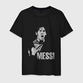 Мужская футболка хлопок с принтом Messi Scream в Курске, 100% хлопок | прямой крой, круглый вырез горловины, длина до линии бедер, слегка спущенное плечо. | argentina | barca | barcelona | football | lionel | messi | spain | sport | аргентина | барса | барселона | гол | золотой мяч | игрок | испания | камп ноу | лионель | месси | мяч | спорт | тренер | футбол | чемпион | чемпионат