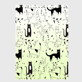 Скетчбук (блокнот) с принтом узор простые рисунки котов в Курске, 100% бумага
 | 48 листов, плотность листов — 100 г/м2, плотность картонной обложки — 250 г/м2. Листы скреплены сверху удобной пружинной спиралью | Тематика изображения на принте: ветеринару | градиент | коты | котята | кошатнику | кошки | любителю кошек | мило | минимализм | мяу | примитив | рисованные котики | рисунок