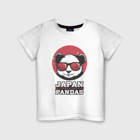 Детская футболка хлопок с принтом Japan Kingdom of Pandas в Курске, 100% хлопок | круглый вырез горловины, полуприлегающий силуэт, длина до линии бедер | Тематика изображения на принте: art | japanese | panda | retro look | style | vintage look | арт | винтаж | винтажный стиль | кингдом | королевство | королевство панд | крутая панда в очках | панда | пандочка | ретро стиль | рисунок панды | япония | 
