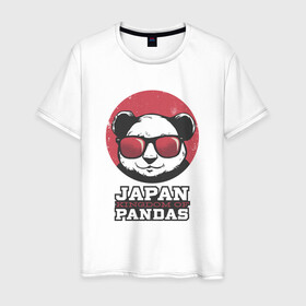 Мужская футболка хлопок с принтом Japan Kingdom of Pandas в Курске, 100% хлопок | прямой крой, круглый вырез горловины, длина до линии бедер, слегка спущенное плечо. | art | japanese | panda | retro look | style | vintage look | арт | винтаж | винтажный стиль | кингдом | королевство | королевство панд | крутая панда в очках | панда | пандочка | ретро стиль | рисунок панды | япония | 