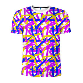 Мужская футболка 3D спортивная с принтом абстракция из ярких полос в Курске, 100% полиэстер с улучшенными характеристиками | приталенный силуэт, круглая горловина, широкие плечи, сужается к линии бедра | abstract | art | blue | bright | brush strokes | childrens | color | daub | drawing | geometry | gouache | isometry | lilac | pattern | stripes | three | yellow | абстрактный | гуашь | желтый | мазки кистью | мазня | полосы | синий | сиреневый | три | цве