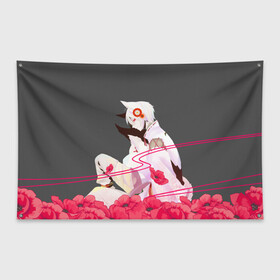 Флаг-баннер с принтом Flower Tomoe в Курске, 100% полиэстер | размер 67 х 109 см, плотность ткани — 95 г/м2; по краям флага есть четыре люверса для крепления | akura | kamisama kiss | kitsune | mizuki | nanami | tomoe | yokai | акура | аниме | бог | боги | демон лис | демоны | ёкай | змея | йокай | кицуне | лис | мидзуки | мизуки | нанами | неко | очень приятно бог | томое | томоэ