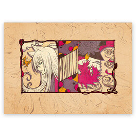 Поздравительная открытка с принтом Томоэ и Акира в Курске, 100% бумага | плотность бумаги 280 г/м2, матовая, на обратной стороне линовка и место для марки
 | akura | kamisama kiss | kitsune | mizuki | nanami | tomoe | yokai | акура | аниме | бог | боги | демон лис | демоны | ёкай | змея | йокай | кицуне | лис | мидзуки | мизуки | нанами | неко | очень приятно бог | томое | томоэ