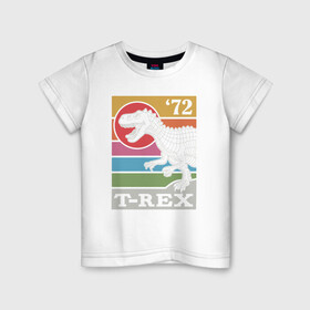 Детская футболка хлопок с принтом T-rex Dino 72 в Курске, 100% хлопок | круглый вырез горловины, полуприлегающий силуэт, длина до линии бедер | dino | rex | roar | t rex | дино | динозавр | динозавры
