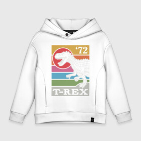 Детское худи Oversize хлопок с принтом T-rex Dino 72 в Курске, френч-терри — 70% хлопок, 30% полиэстер. Мягкий теплый начес внутри —100% хлопок | боковые карманы, эластичные манжеты и нижняя кромка, капюшон на магнитной кнопке | dino | rex | roar | t rex | дино | динозавр | динозавры