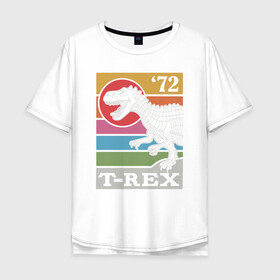 Мужская футболка хлопок Oversize с принтом T-rex Dino 72 в Курске, 100% хлопок | свободный крой, круглый ворот, “спинка” длиннее передней части | dino | rex | roar | t rex | дино | динозавр | динозавры