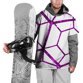 Накидка на куртку 3D с принтом Hexagon в Курске, 100% полиэстер |  | hexagon | lines | purple | violet | линии | фиолетовый многоугольник | шестиугольник