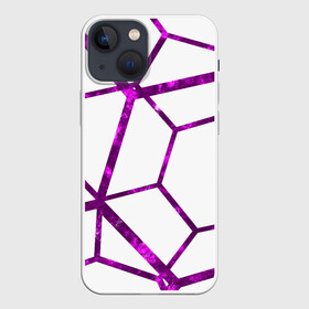 Чехол для iPhone 13 mini с принтом Hexagon в Курске,  |  | hexagon | lines | purple | violet | линии | фиолетовый многоугольник | шестиугольник