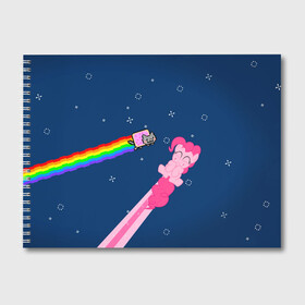 Альбом для рисования с принтом Nyan cat x Pony в Курске, 100% бумага
 | матовая бумага, плотность 200 мг. | my little pony | nyan cat | дружба это чудо | единорог | единороги | май литл пони | мульт | мультфильм | нян кэт