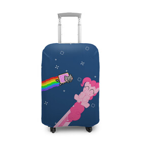 Чехол для чемодана 3D с принтом Nyan cat x Pony в Курске, 86% полиэфир, 14% спандекс | двустороннее нанесение принта, прорези для ручек и колес | my little pony | nyan cat | дружба это чудо | единорог | единороги | май литл пони | мульт | мультфильм | нян кэт